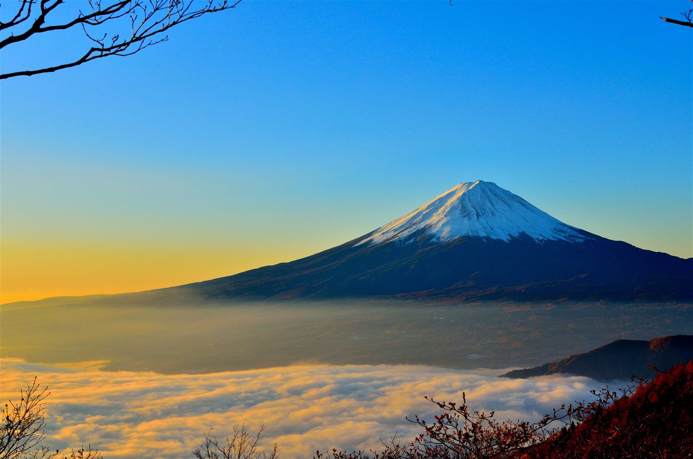 Amanecer sobre el Monte Fuji