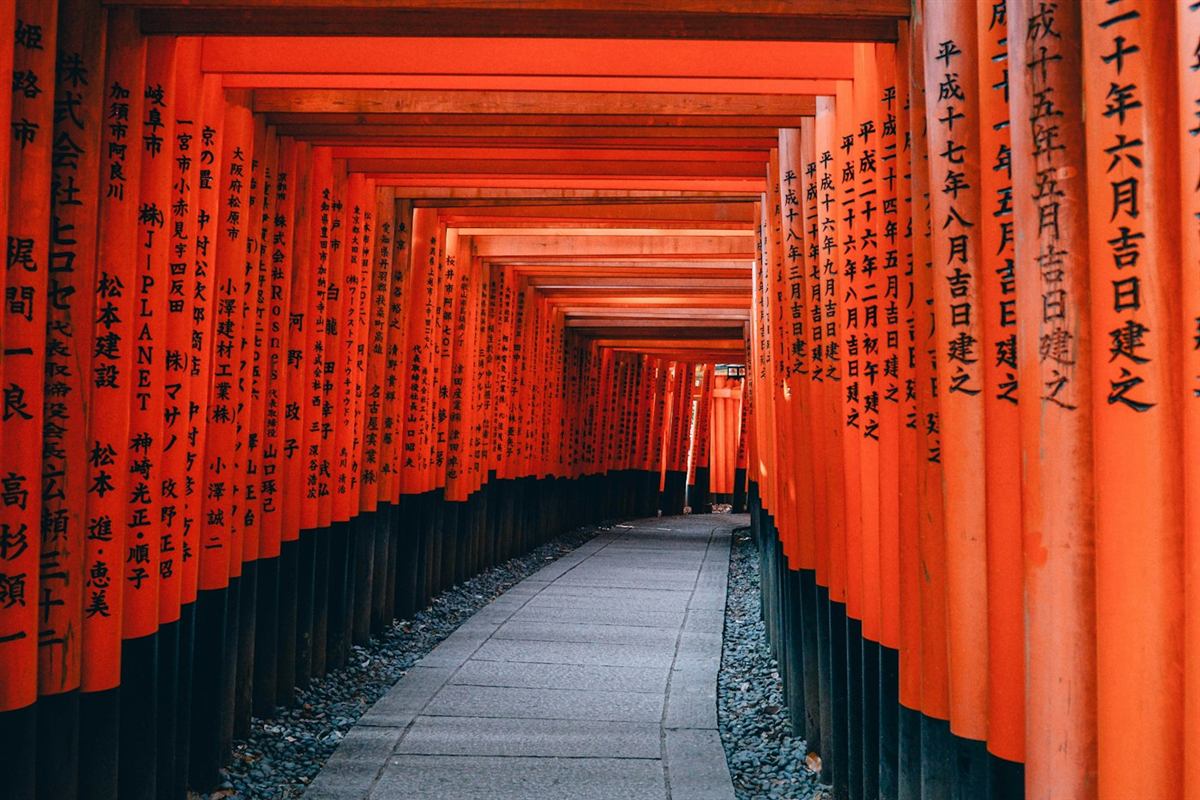 Pasillo de torii del santuario Fushimi Inari, Kioto